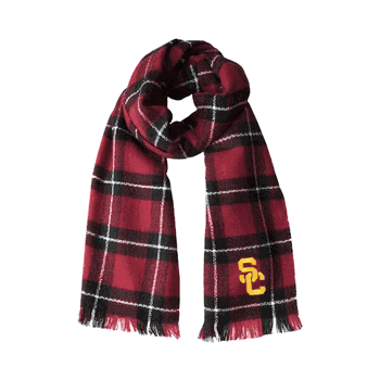 USC Trojans Plaid Blanket Scarf MN-BLK
