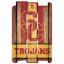 USC Trojans Sign 11x17 Wood Fence Style