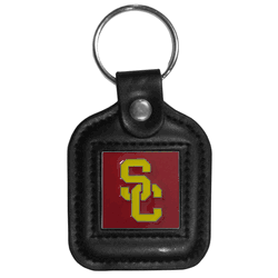 USC Trojans Square Leatherette Key Chain