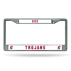 USC Trojans Standard Chrome Frame with Plastic Inserts 12" x 6" Car/Truck Auto Accessory