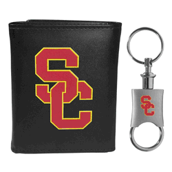 USC Trojans Tri-fold Wallet & Valet Key Chain