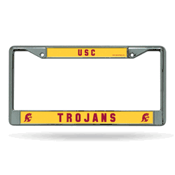 USC Trojans USC 12" x 6" Chrome Frame With Decal Inserts