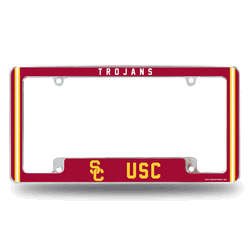 USC Trojans USC Classic 12" x 6" Chrome All Over Automotive License Plate Frame