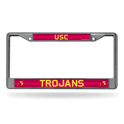 USC Trojans USC Classic 12" x 6" Silver Bling Chrome Car/Truck/SUV Auto Accessory