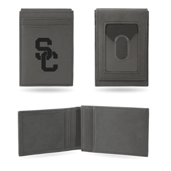 USC Trojans USC Gray Laser Engraved Front Pocket Wallet