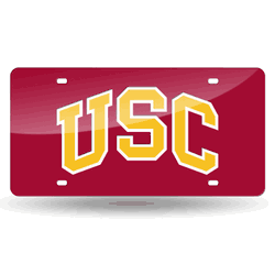 USC Trojans USC Red 12" x 6" Laser Cut Tag For Car/Truck/SUV