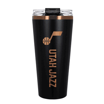 Utah Jazz 32oz Black and Copper Big Slim with Straw