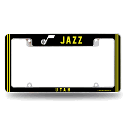 Utah Jazz Alternate 12" x 6" Chrome All Over Automotive License Plate Frame for Car/Truck/SUV