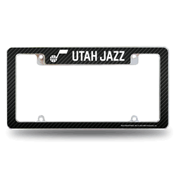 Utah Jazz Black 12" x 6" Chrome All Over Automotive License Plate Frame
