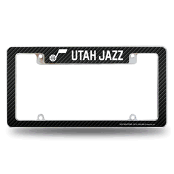 Utah Jazz Black 12" x 6" Chrome All Over Automotive License Plate Frame for Car/Truck/SUV