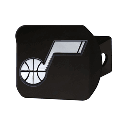 Utah Jazz Black Metal Hitch Cover with Metal Chrome 3D Emblem