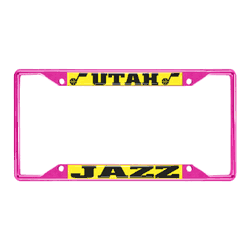 Utah Jazz Pink Metal License Plate Frame - 6.25"x12.25"