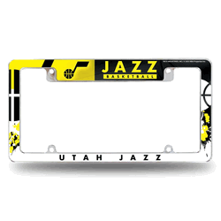 Utah Jazz Primary 12" x 6" Chrome All Over Automotive License Plate Frame