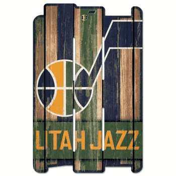 Utah Jazz Sign 11x17 Wood Fence Style