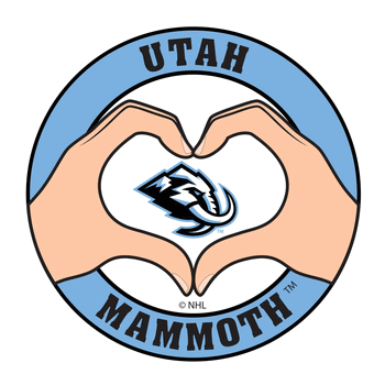 Utah Mammoth Heart Hands Decal