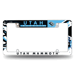 Utah Mammoth Standard 12" x 6" Chrome All Over Automotive License Plate Frame