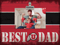 Utah Utes 10" x 8" Best Dad with Stripe Clip Frame