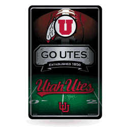 Utah Utes  11" x 17" Metal Home Dcor Sign