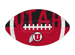 Utah Utes 12" Football Cutout Sign with City Name