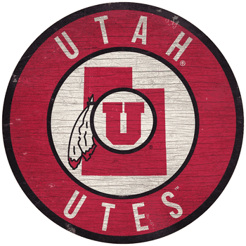 Utah Utes 12 in. Circle w/ State Sign