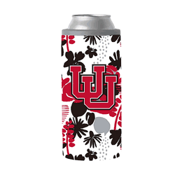 Utah Utes 12oz Floral Slim Can Coolie