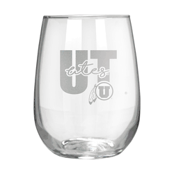 Utah Utes 17oz Stemmless Wine Glass