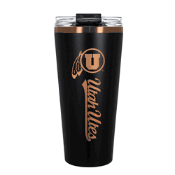 Utah Utes 32oz Black and Copper Big Slim with Straw