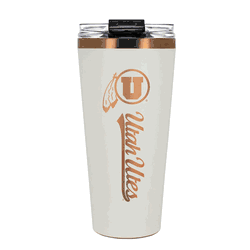 Utah Utes 32oz Crme and Copper Big Slim Tumbler with Straw