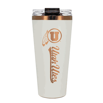 Utah Utes 32oz Crme and Copper Big Slim Tumbler with Straw