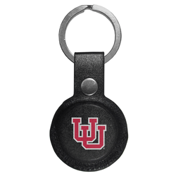 Utah Utes AirTag Compatible Leather Key Chain