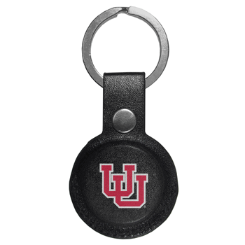 Utah Utes AirTag Compatible Leather Key Chain
