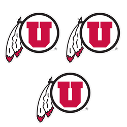Utah Utes Auto Decal 3 Pack