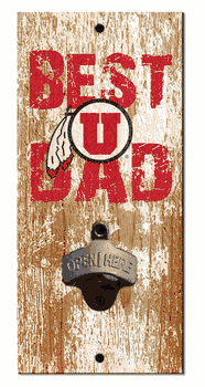 Utah Utes Best Dad Bottle Opener Wood Sign