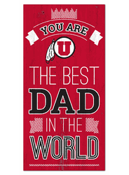 Utah Utes Best Dad in the World 6x12 Sign