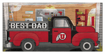 Utah Utes Best Dad Truck 6x12 Sign