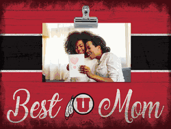 Utah Utes Best Mom with Stripe Clip Frame