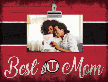 Utah Utes Best Mom with Stripe Clip Frame