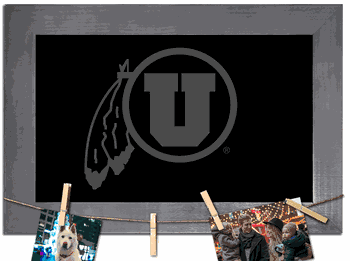 Utah Utes Blank Chalkboard with frame & clothespins 11x19 Sign