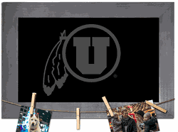 Utah Utes Blank Chalkboard with frame & clothespins 11x19 Sign