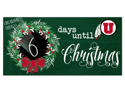 Utah Utes Chalk Christmas Countdown 6x12 Sign