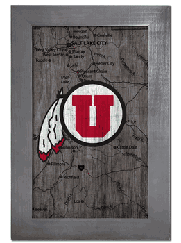 Utah Utes City Map 11x19 Sign