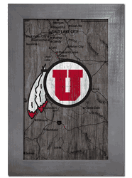Utah Utes City Map 11x19 Sign
