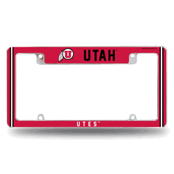 Utah Utes Classic 12" x 6" Chrome All Over Automotive License Plate Frame