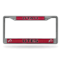 Utah Utes Classic 12" x 6" Silver Bling Chrome Car/Truck/SUV Auto Accessory