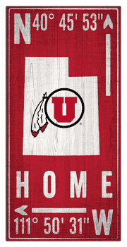 Utah Utes Coordinate 6x12 Sign