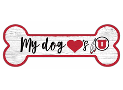 Utah Utes Dog Bone 6x12 Sign