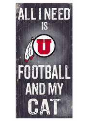 Utah Utes Football and My Cat 6x12 Sign