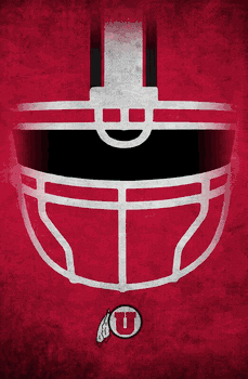 Utah Utes Ghost Helmet 17x26
