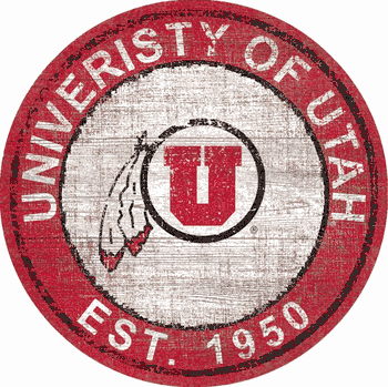 Utah Utes Heritage Logo Round Sign