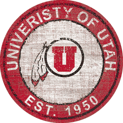 Utah Utes Heritage Logo Round Sign
